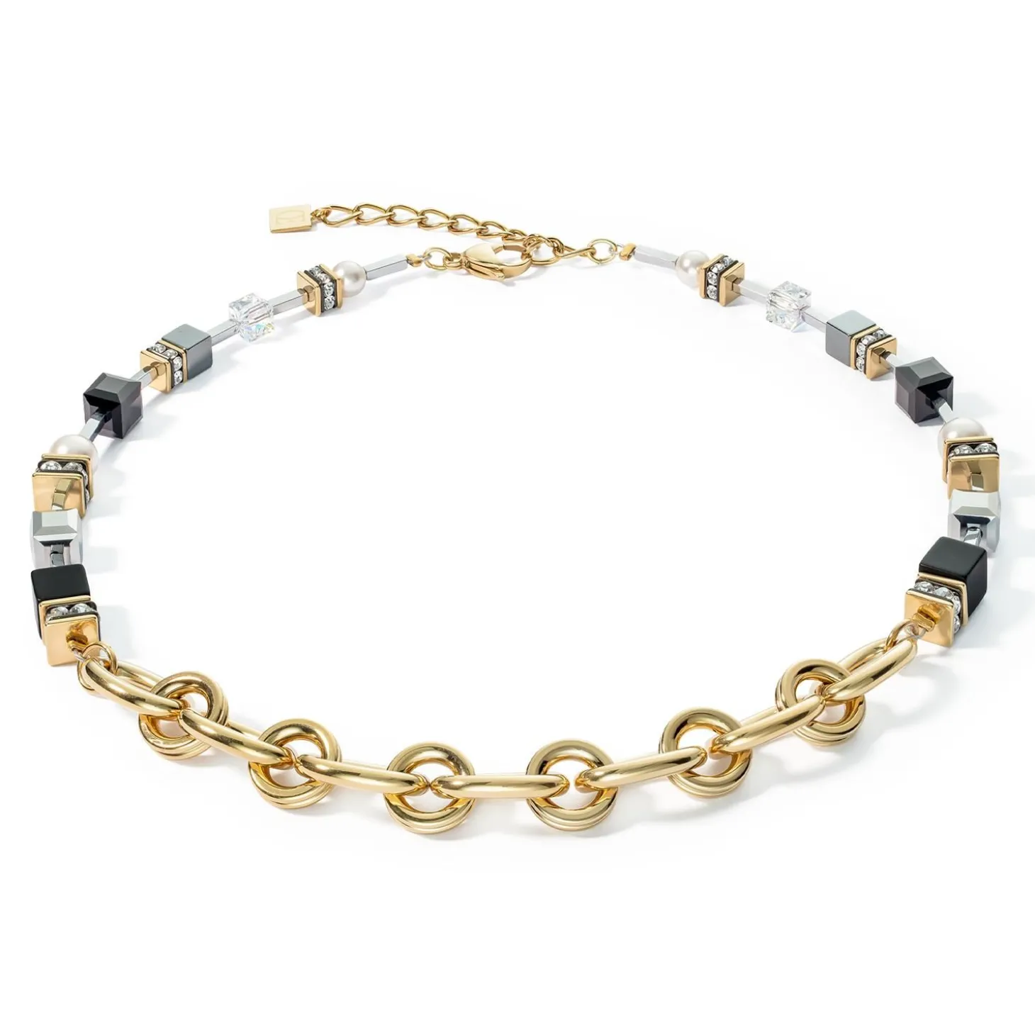 COEUR DE LION Festliche Kollektion-Halskette Mysterious Mix Gold-Schwarz