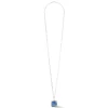 COEUR DE LION Lange Halsketten-Halskette Oe Amulett Quadratischer Aventurin Silber-Blau