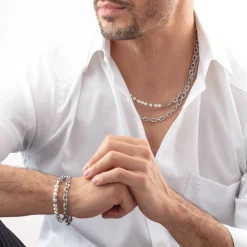 COEUR DE LION Unisex Edition-Halskette Pearls Fusion Gliederkette Weiß