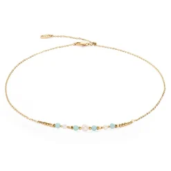 COEUR DE LION Edelsteinketten-Halskette Princess Pearls Gold-Grün