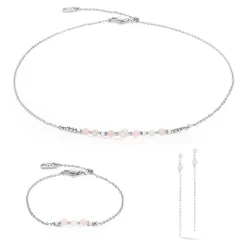 COEUR DE LION Edelsteinketten-Halskette Princess Pearls Silber-Rosa