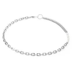 COEUR DE LION Multiwear-Halsketten-Halskette Shape Shifter Süßwasserperlen Silber