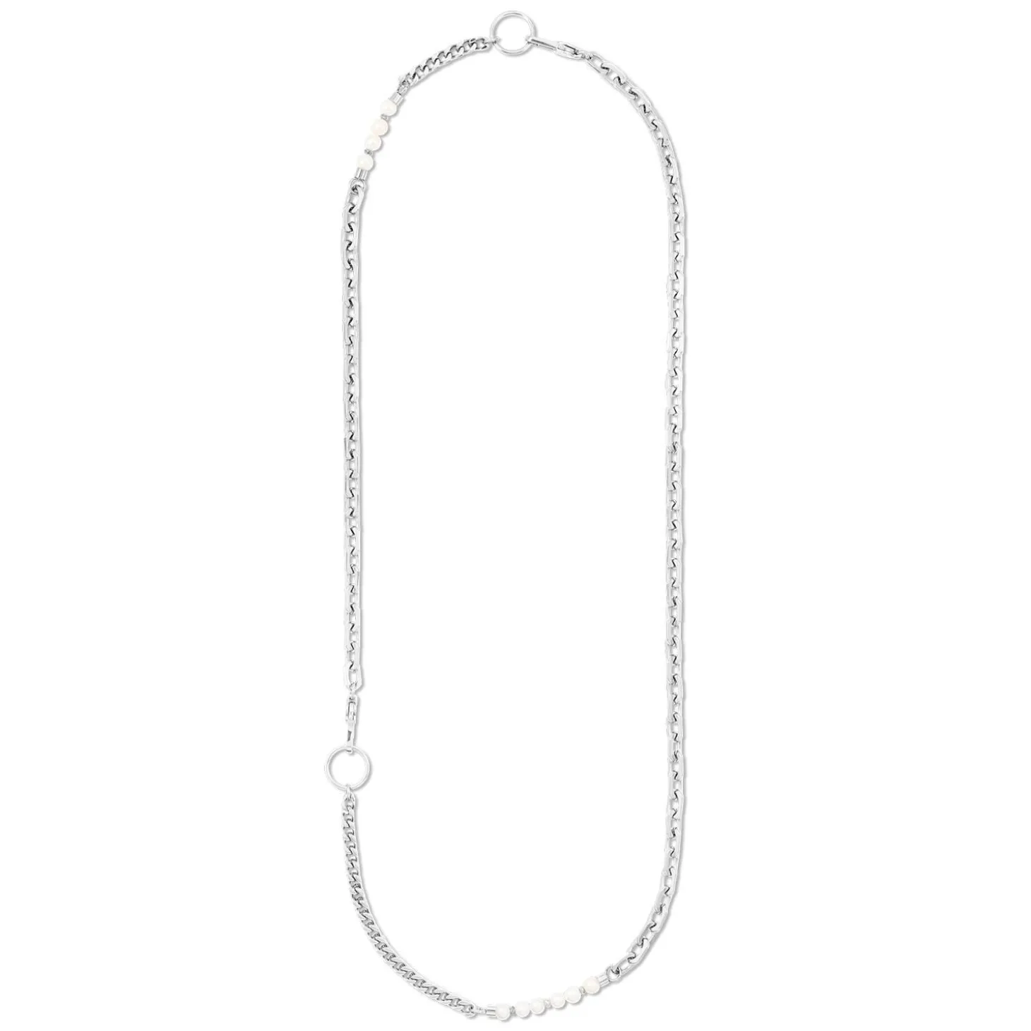 COEUR DE LION Multiwear-Halsketten-Halskette Shape Shifter Süßwasserperlen Silber