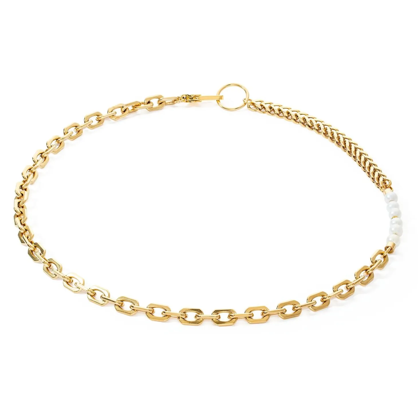 COEUR DE LION Perlenketten-Halskette Shape Shifter Süßwasserperlen Gold