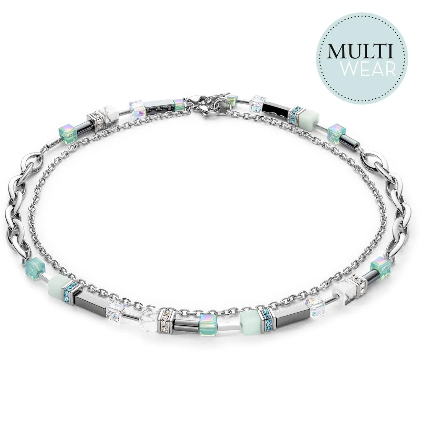 COEUR DE LION Multiwear-Halsketten-Halskette Shape-Mix Multiwear Mintgrün
