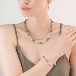 COEUR DE LION Multiwear-Halsketten-Halskette Shape-Mix Multiwear Mintgrün