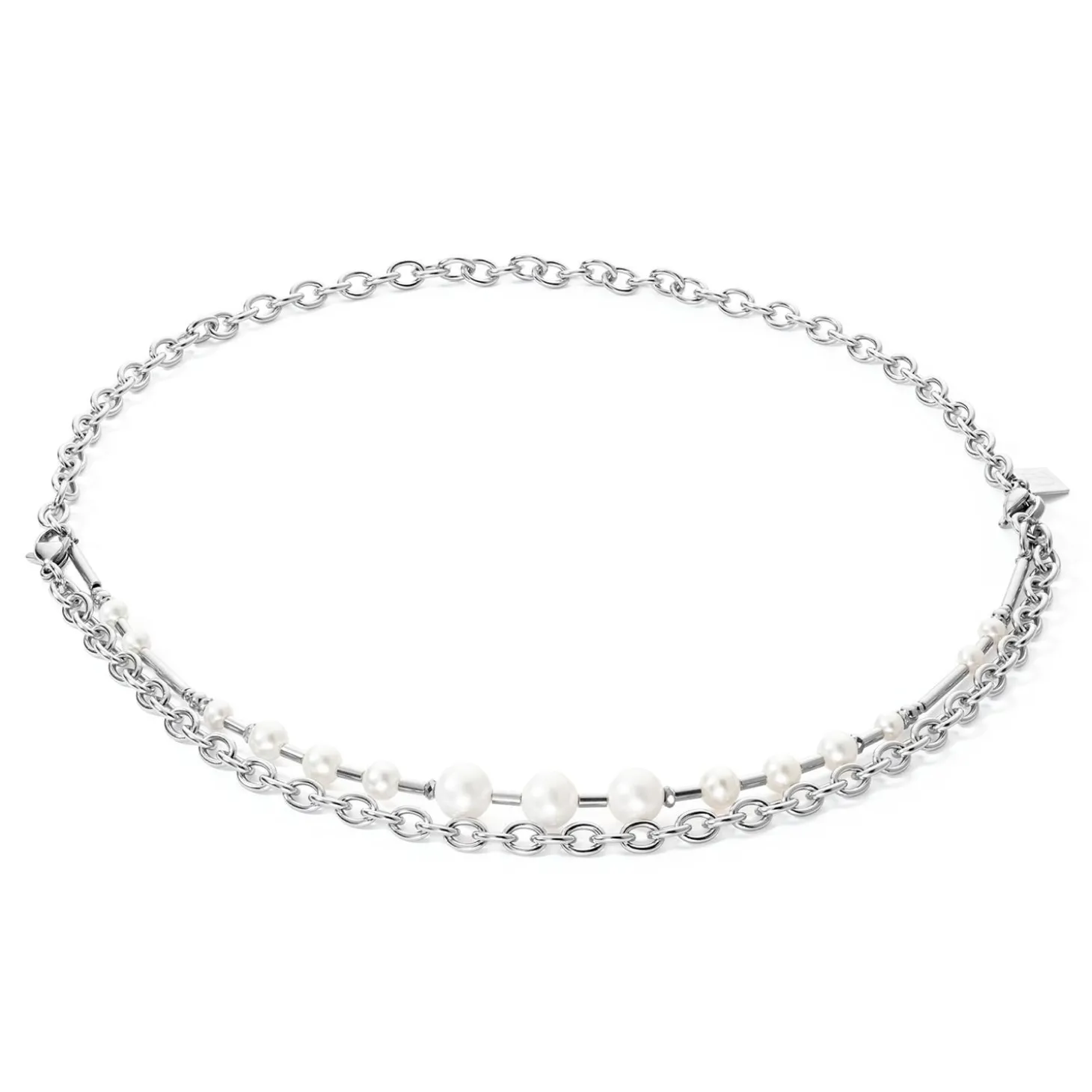 COEUR DE LION Multiwear-Halsketten-Halskette Süßwasserperlen & Kette Multiwear Silber