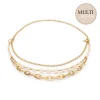 COEUR DE LION Perlenketten-Halskette Süßwasserperlen & klobige Kette Navette Multiwear Weißgold