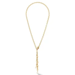 COEUR DE LION Multiwear-Halsketten-Halskette Y Navette Süßwasserperlen Gold