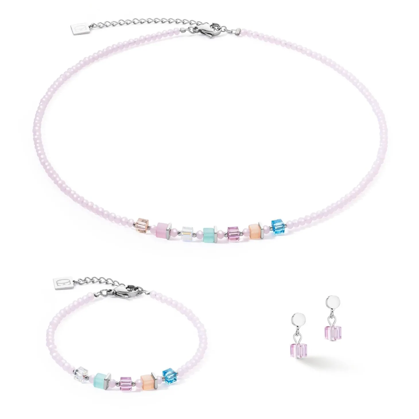 COEUR DE LION Fröhliche Farben-Joyful Colors Ohrringe Rosa Mehrfarbig