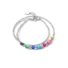 COEUR DE LION Fröhliche Farben-Joyful Colors Wickelarmband Silber Regenbogen