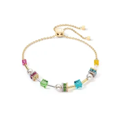 COEUR DE LION Echter Stein-Joyful Cubes & Pearls Armband Mehrfarbig