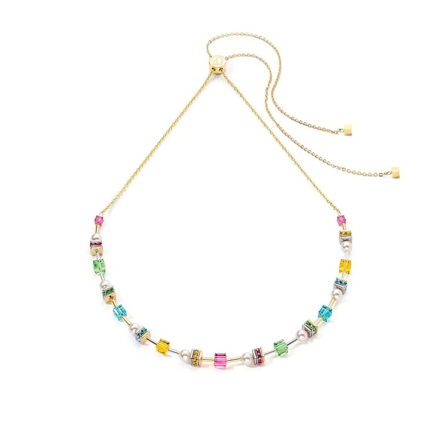 COEUR DE LION Echter Stein-Joyful Cubes & Pearls Halskette Mehrfarbig