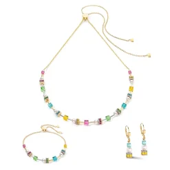 COEUR DE LION Echter Stein-Joyful Cubes & Pearls Halskette Mehrfarbig
