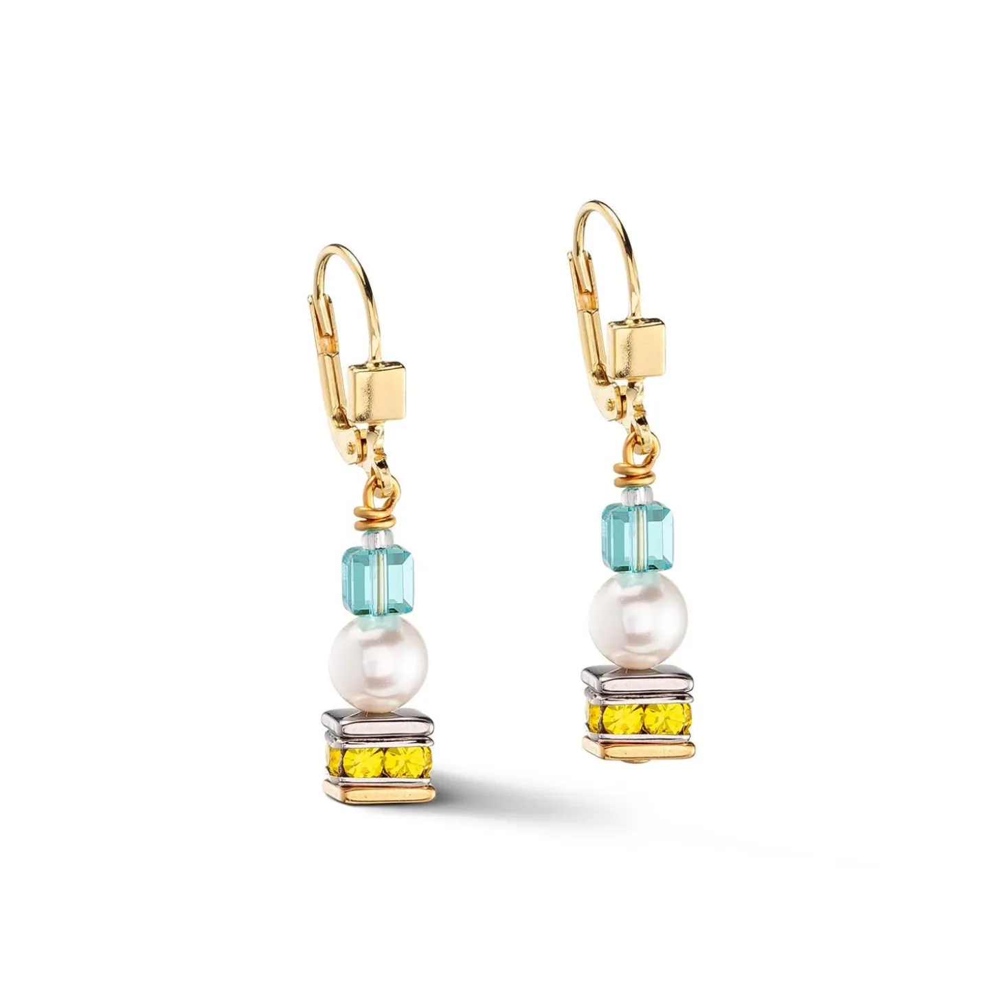 COEUR DE LION Echter Stein-Joyful Cubes & Pearls Ohrringe Mehrfarbig