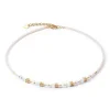 COEUR DE LION Hochzeit-Mini Cubes Halskette Gold Weiß