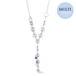 COEUR DE LION Multiwear-Halsketten-Neptuns Schatz-Halskette Silberblau
