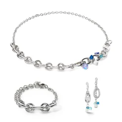 COEUR DE LION Multiwear-Halsketten-Neptuns Schatz-Halskette Silberblau