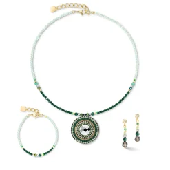 COEUR DE LION Edelsteinohrringe-Ohrringe Amulett Glamouröses Grüngold