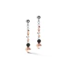 COEUR DE LION Ohrstecker-Ohrringe Amulett Kleine Kristalle & Gestreifter Onyx Grau-Kristall