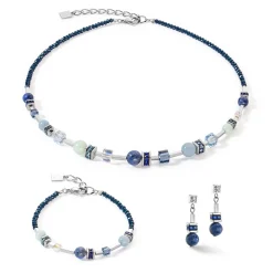 COEUR DE LION Echter Stein-Ohrringe Atlantis Kugeln Silber-Blau