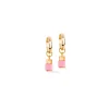 COEUR DE LION Ohrstecker-Ohrringe Creole Cube Fusion Charm Gold-Regenbogen