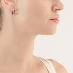 COEUR DE LION Coeur Essentials-Ohrringe Creolen 20 Edelstahl & Kristalle Silber Mehrfarbig