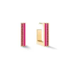 COEUR DE LION Coeur Essentials-Ohrringe Creolen Quadratische Streifen 20 Gold-Rosa