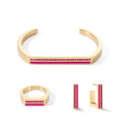 COEUR DE LION Coeur Essentials-Ohrringe Creolen Quadratische Streifen 20 Gold-Rosa
