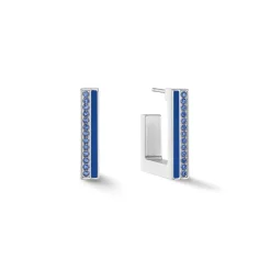 COEUR DE LION Coeur Essentials-Ohrringe Creolen Quadratische Streifen 20 Silber-Blau