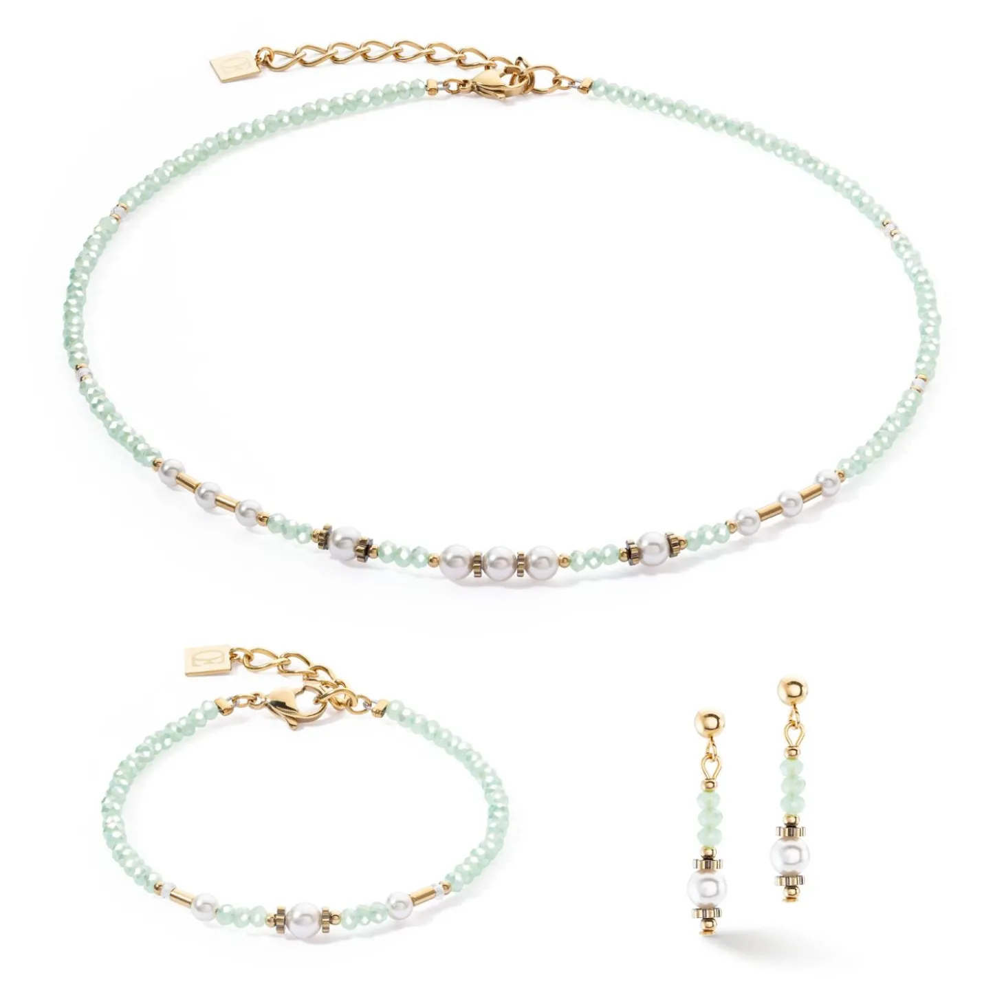 COEUR DE LION Ohrstecker-Ohrringe Little Twinkle Pearl Mix Hellgrün