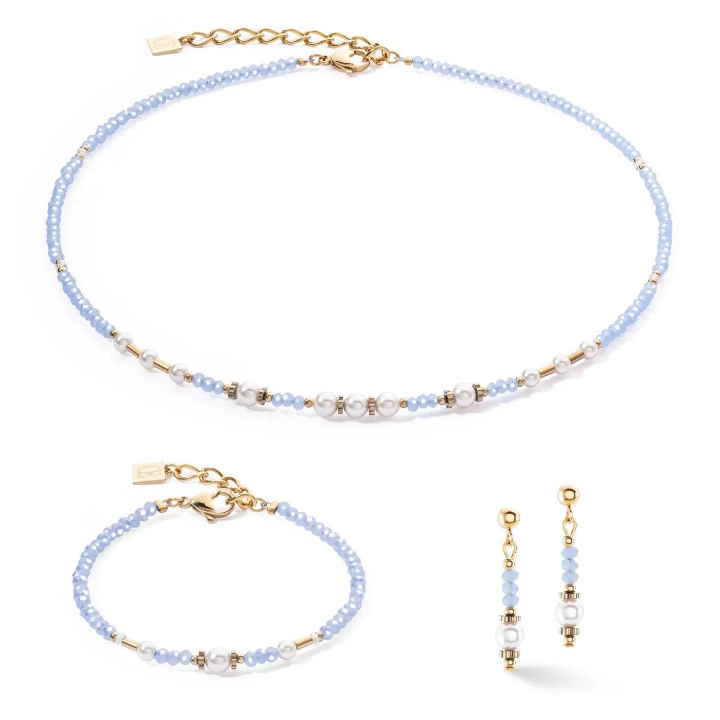 COEUR DE LION Ohrstecker-Ohrringe Little Twinkle Pearl Mix Hellblau