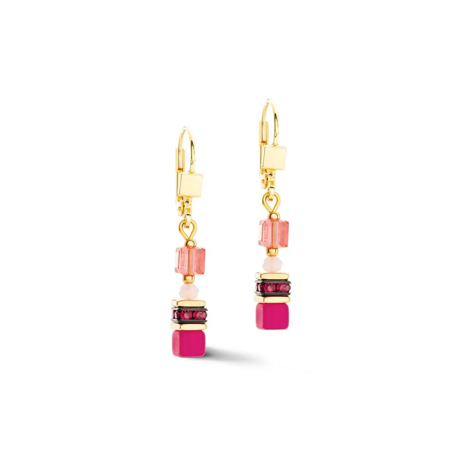 COEUR DE LION Ohrstecker-Ohrringe Mini Cubes Magenta