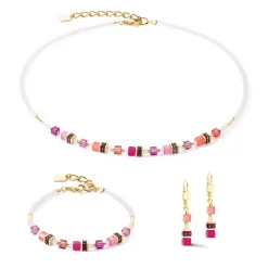 COEUR DE LION Ohrstecker-Ohrringe Mini Cubes Magenta