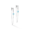 COEUR DE LION Ohrstecker-Ohrringe Mini Würfel & Kette Silber-Blau