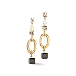 COEUR DE LION Festliche Kollektion-Ohrringe Mysterious Mix Gold-Schwarz