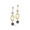 COEUR DE LION Echter Stein-Ohrringe Mysterious Mix Gold-Schwarz