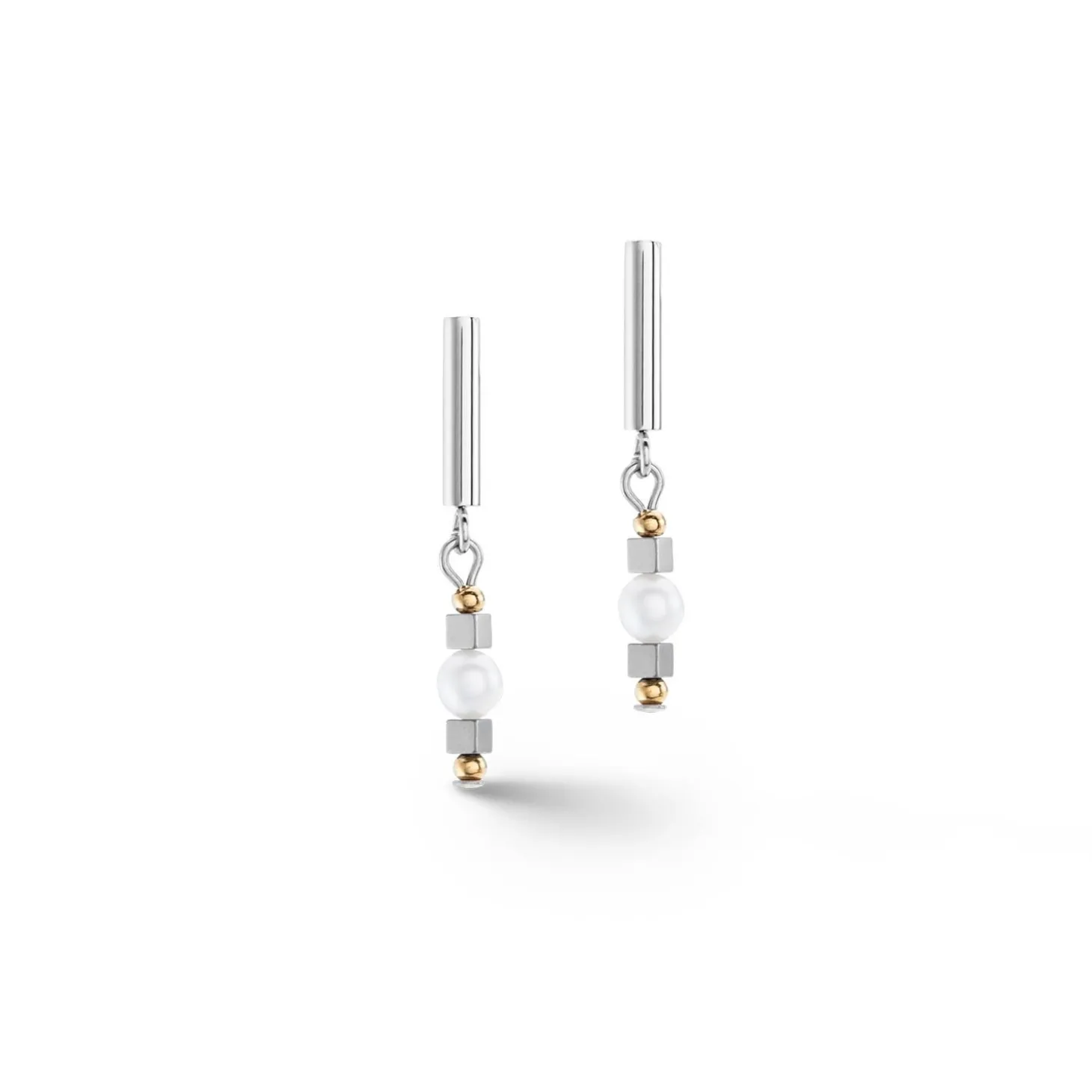 COEUR DE LION Ohrstecker-Ohrringe Orbit Süßwasserperle Silber