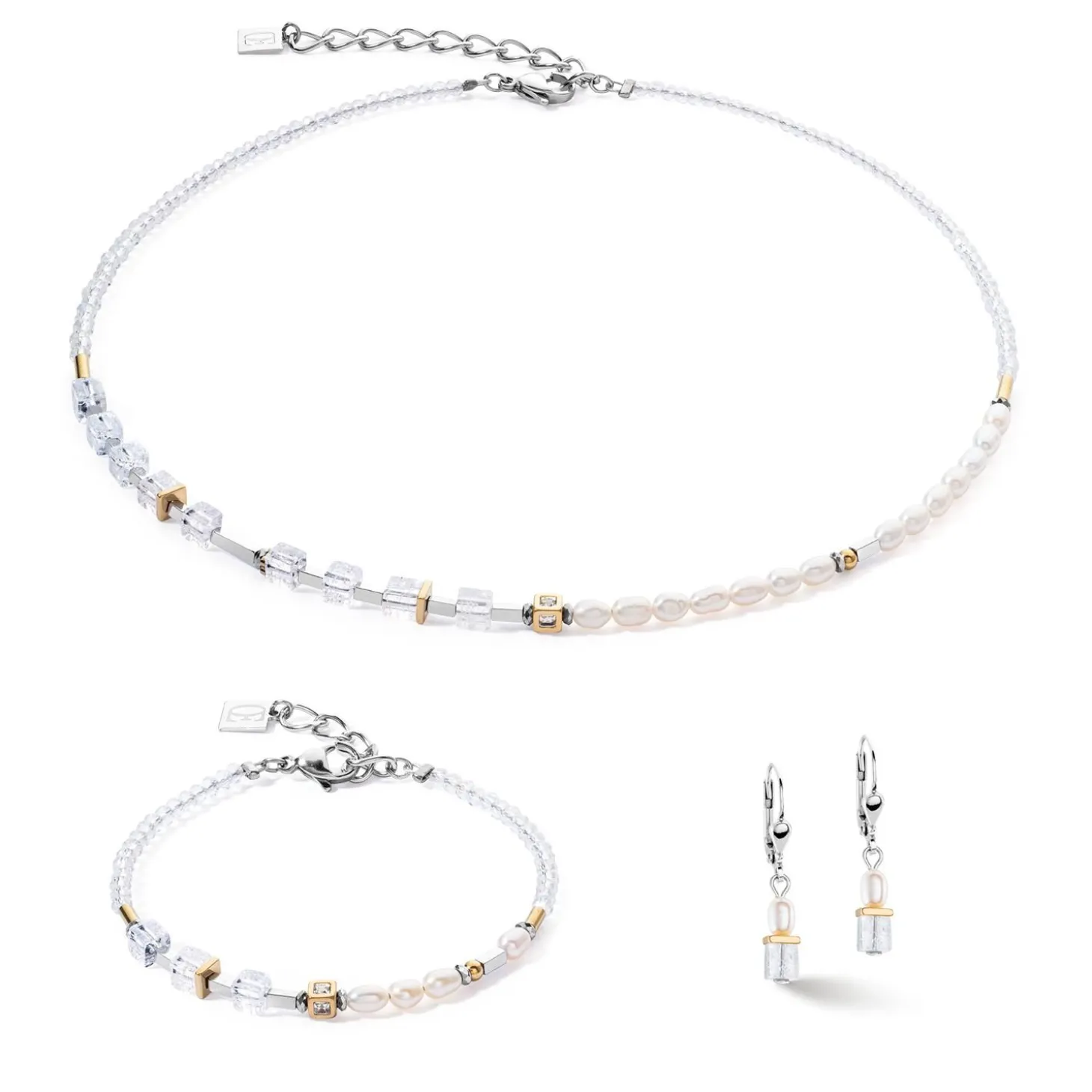 COEUR DE LION Edelsteinohrringe-Ohrringe Princess Fusion Pearls Bicolor