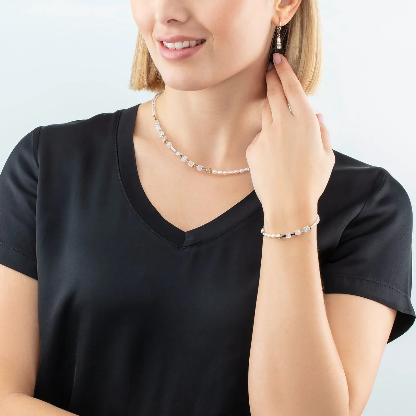 COEUR DE LION Edelsteinohrringe-Ohrringe Princess Fusion Pearls Bicolor