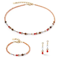 COEUR DE LION Ohrstecker-Ohrringe Princess Spheres Mix Orange