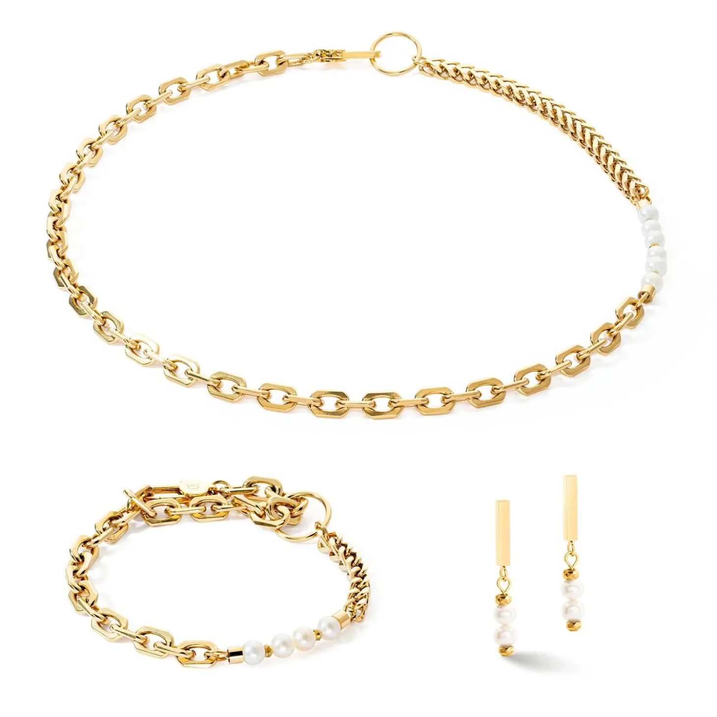 COEUR DE LION Perlenohrringe-Ohrringe Shape Shifter Süßwasserperlen Gold