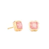 COEUR DE LION Coeur Essentials-Ohrringe Spikes Quadrat Rosenquarz Gold-Rosa