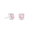 COEUR DE LION Ohrstecker-Ohrringe Spikes Quadratischer Rosenquarz Silber-Rosa