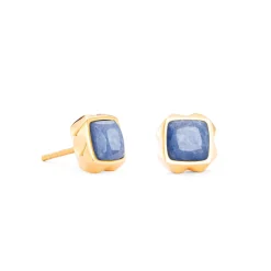 COEUR DE LION Coeur Essentials-Ohrringe Spikes Quadratischer Aventurin Gold-Blau