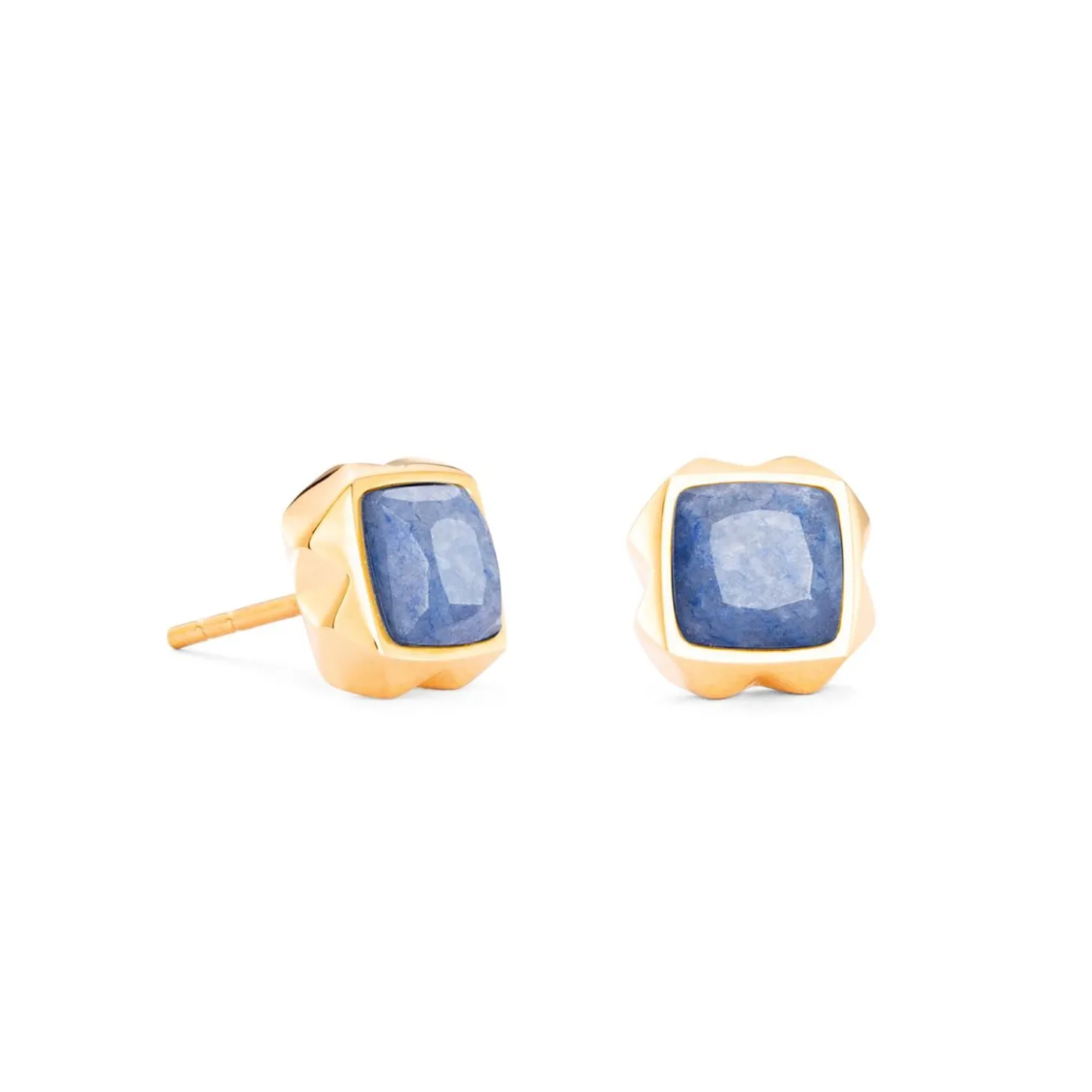COEUR DE LION Edelsteinohrringe-Ohrringe Spikes Quadratischer Aventurin Gold-Blau