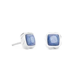 COEUR DE LION Edelsteinohrringe-Ohrringe Spikes Quadratisch Aventurin Silber-Blau