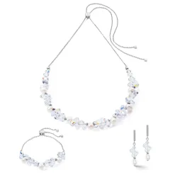 COEUR DE LION Ohrstecker-Ohrringe Tanzende Kristalle und Perlen Silber