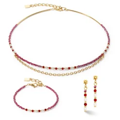 COEUR DE LION Festliche Kollektion-Ohrringe Twinkle Princess Gold-Rot