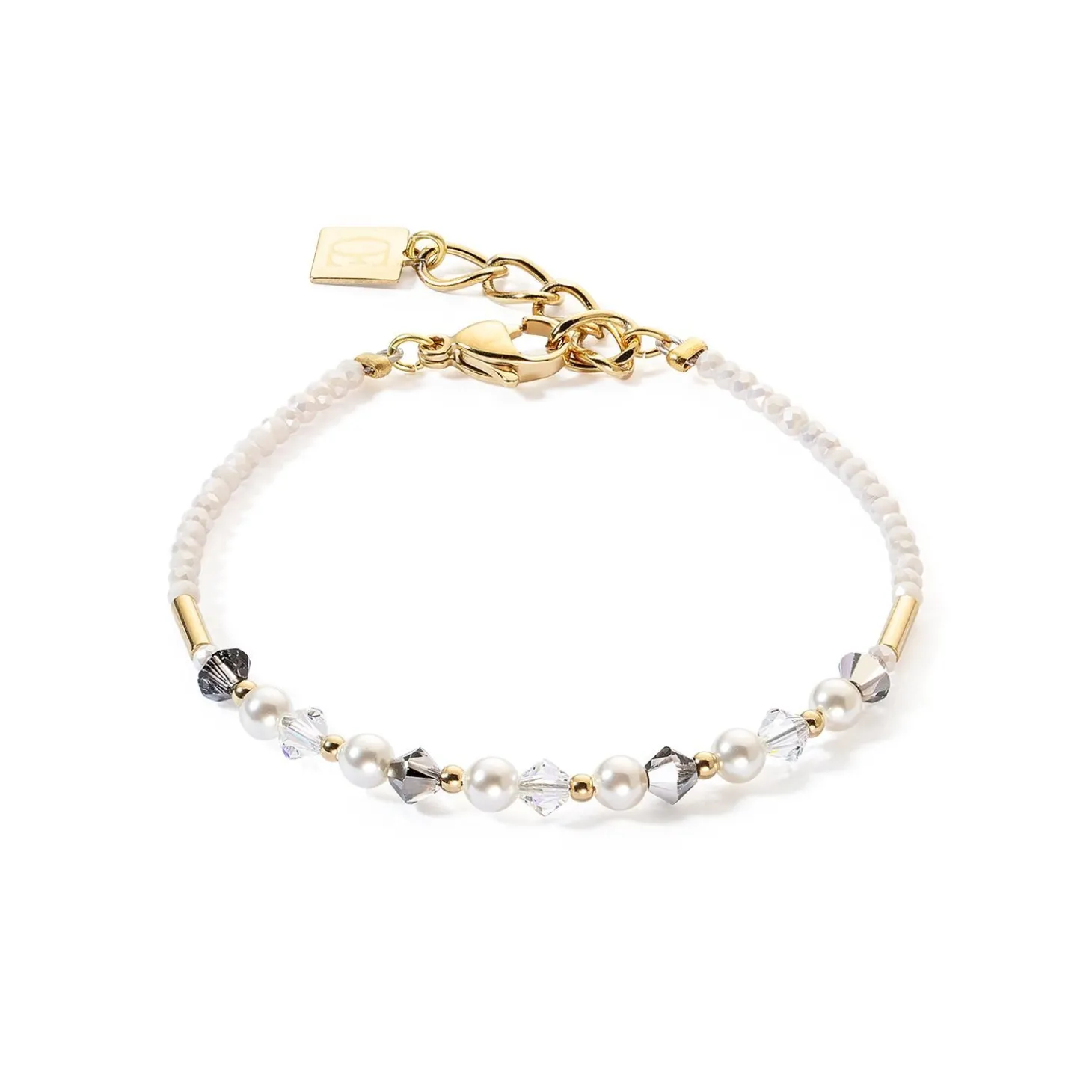 COEUR DE LION Kristallarmbänder-Princess Pearls Armband Grau-Kristall